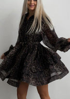 Fierce Elegance Leopard Print Chiffon Dress