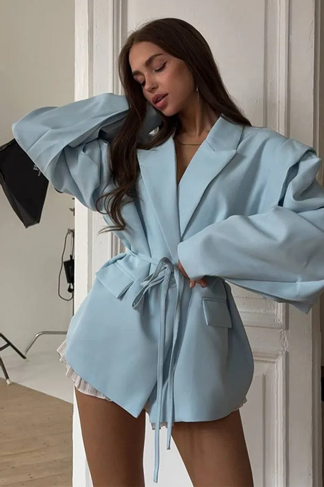 Elegant Turndown Collar Blazer