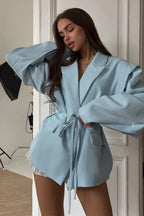Elegant Turndown Collar Blazer