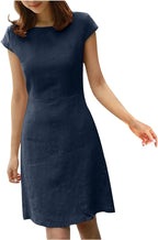 Natividad Exclusive Plain Cotton and Linen Dress Chic Silhouette Collection