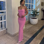 Casual Sleeveless High Waisted Slim Fit Camisole Long Dress