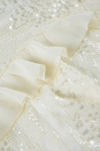 Sequin Draped Mini Party Dress