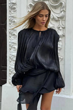 Ruffled Full Sleeve Mini Dress