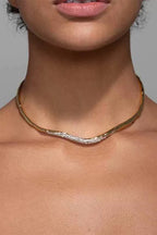 Simple and Light Luxury Metal Irregular Diamond Necklace