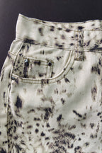 Retro Leopard Straight Baggy Jeans