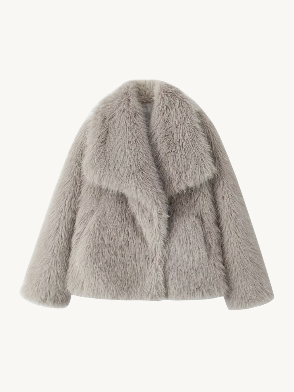 Asuna Faux Fur Jacket in Light Grey