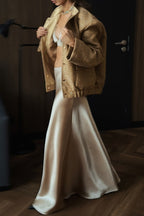 Metallic Sequined Stand Collar Coat