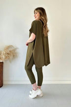 Fresh and elegant knitted two-piece set