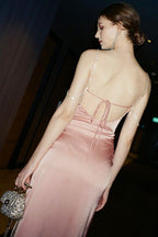 Crystal Chain LowBack Slip Dress
