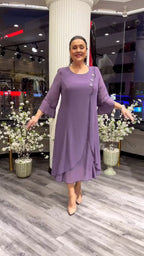 chiffon solid color loose dress