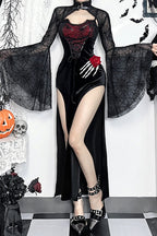 Sheer Spiderweb Gothic Dress