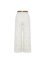 Joyful Bond Crochet Lace Mid Rise Pocketed Wide-leg Pants