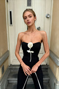 Rose Detail Strapless Top