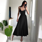 Vittoria Effortless Long, Figure Hugging Dress with Thin Straps Chic Silhouette Collection