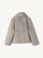 Asuna Faux Fur Jacket in Light Grey