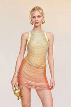 Ombre Bandage Mini Graduation Party Dress