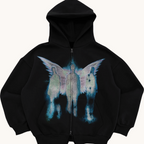 Y2K Street Zip Loose Pocket Sporty Hoodie