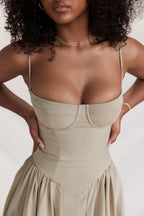 Elegant Vintage Cami Bodycon Midi Dress