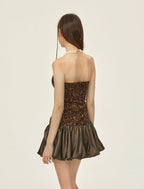Leopard Print Strapless Mini Dress