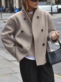 Casual Style Oversized Button-Down Jacket