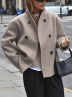 Casual Style Oversized Button-Down Jacket
