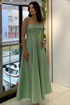 Elegant Satin Slip Vintage Formal Dress
