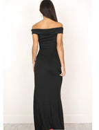 Top Secret Ribbed Off The Shoulder Dress Black