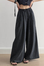 Striped High Waisted Wide Leg Straight Pants