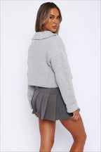 Zip Neck Knit Sweater