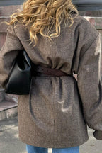 Structured Double Breasted Tweed Coat