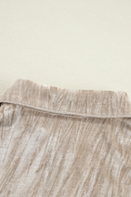 Golden Velvet Loose Fit Chest Pockets Buttoned Shirt