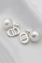 Vintage Double D Shape Pearl Earrings
