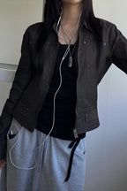 Zip Up Solid Color Utility Jacket