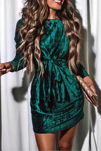 Fernanda Round Neck Mini Dress for Women Trendy Daily Look