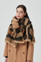 Thick Loop Knit Leopard Pattern Scarf