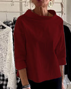 Casual Wide Lapel Turtleneck Top