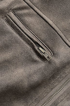 Fitted Brown Suede Leather Jacket
