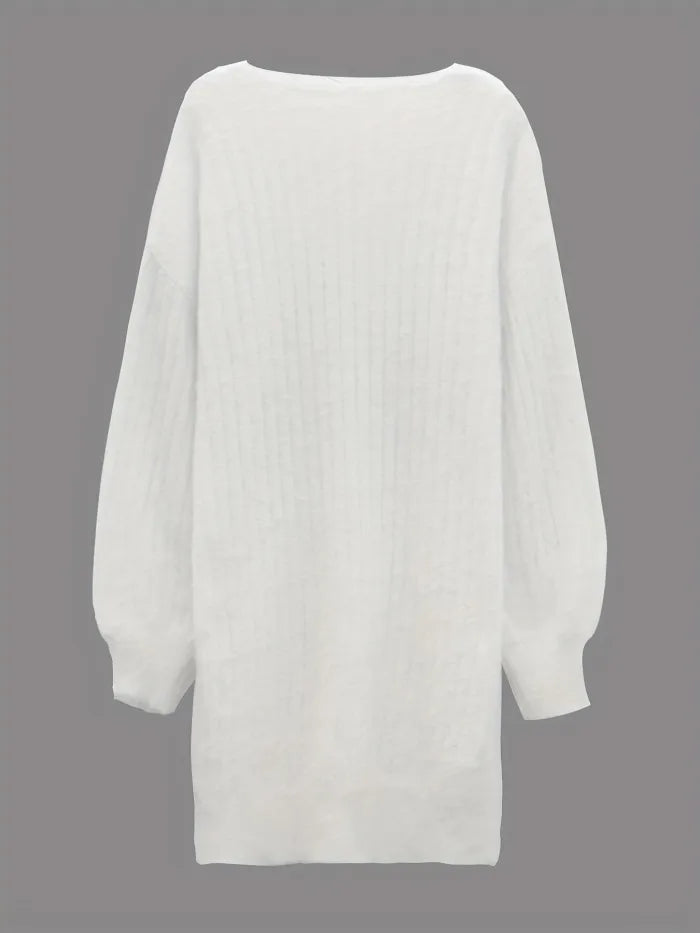 Jesabel Boutique Solid Color Rib Knit Dress Elevated Occasion Wear