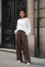 Solid Knit Crew Neck Sweater