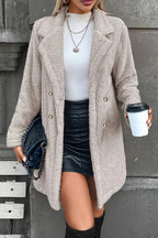 Elegant Faux Fur Single Breasted Warm Coat