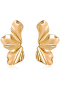 Gold Ruffled Butterfly Earrings