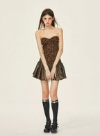 Leopard Print Strapless Mini Dress