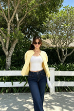 Cropped Jacquard Sleeve Jacket