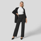 High Waisted Button Multiple Pockets Straight Leg Casual Pants