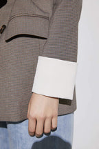 Herringbone Grey Oversized Blazer