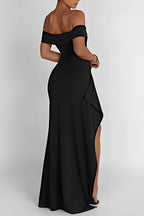 Sexy Off Shoulder Slit Elegant Bodycon Dress