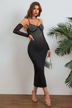 Cami Rhinestone Sleeve Bodycon Party Dress