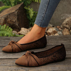Fashionable Bow Colorblock Casual Flats