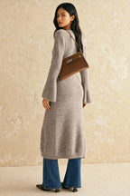French Retro Elegant LongSleeve MidLength Knit Cardigan