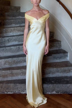 Off Shoulder Strapless Backless Maxi Sexy Prom Dress